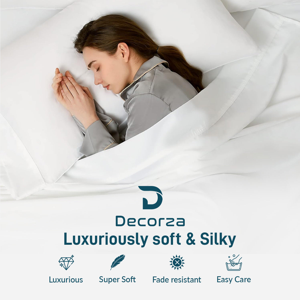 800TC 100% Organic Cotton 1pc Flat Sheet All Size/Colors ( 1 Flat & 2 Pillowcases )