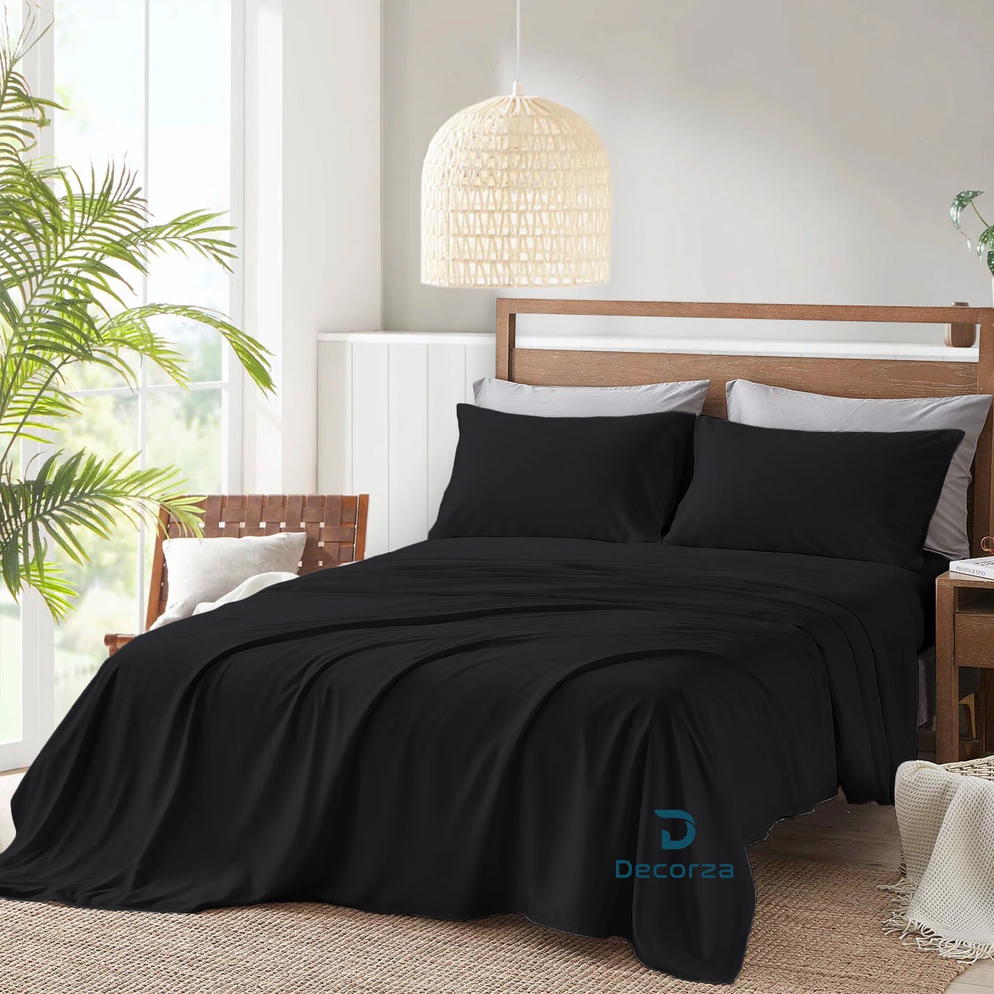 800TC 100% Organic Cotton 6pc Sheet Set -18"" Deep Pocket ( 1 Fitted , 1 Flat & 4 Pillowcases )