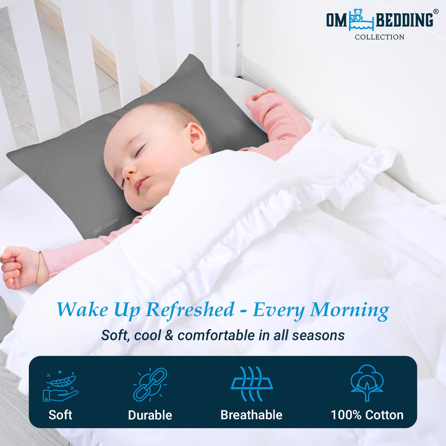 400TC 100% Organic Cotton Set of 2PC Pinch Pleated Pillow Cases Envelope Closure