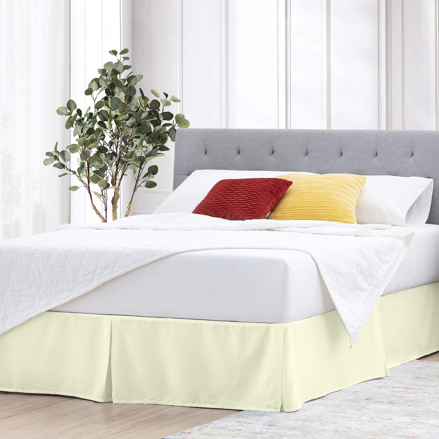 400TC 100% Organic Cotton Split Corner Pleated 1pc Bedskirt All Drop/Size