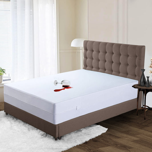 100% Cotton Organic Mattress Protector Zippered - Hypoallergenic Bed Encasement