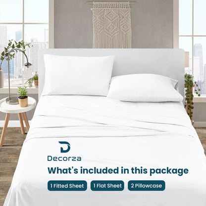Premium Brushed Microfiber 4pc Sheet Set -18"" Deep Pocket  ( 1 Fitted , 1 Flat & 2 Pillowcases )