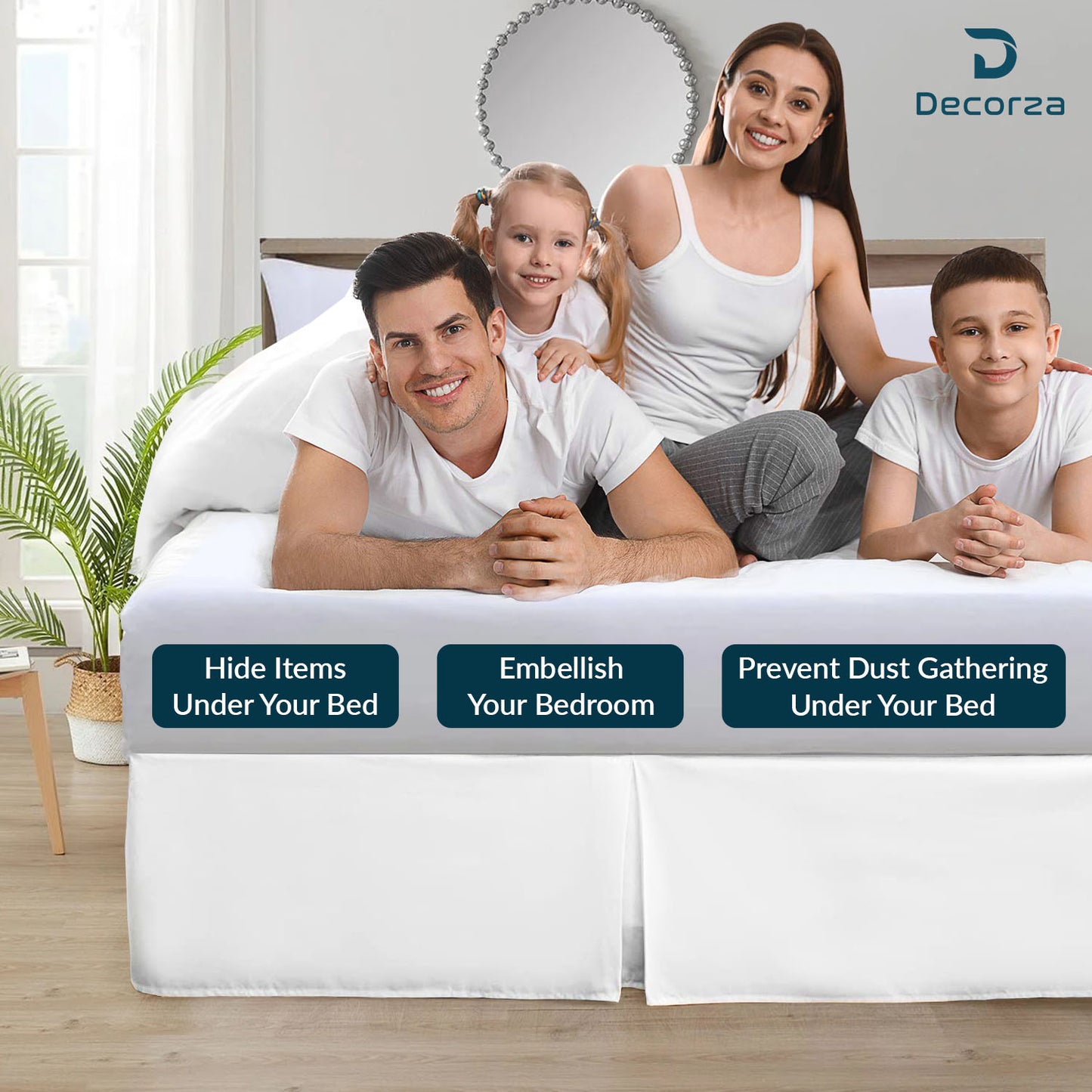 400TC 100% Organic Cotton Split Corner Pleated 1pc Bedskirt All Drop/Size