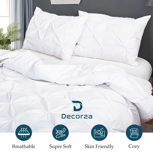Premium Brushed Microfiber All Season Export Quality 1pc Pinch Pleated Comforter, 300GSM, 700+ Fill Power, 45 oz Fill Weight