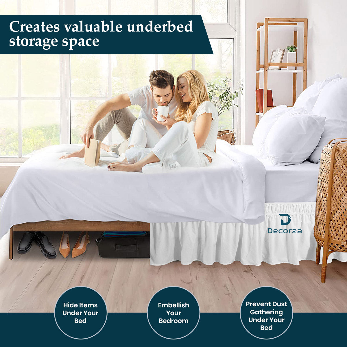 400TC 100% Organic Cotton Wrap Around Ruffled 1pc Bedskirt All Drop/Size