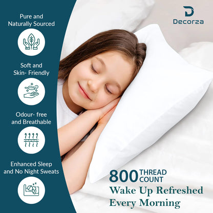 800TC 100% Organic Cotton Set of 2 Toddler/Travel Pillow Cases Zipper Closure