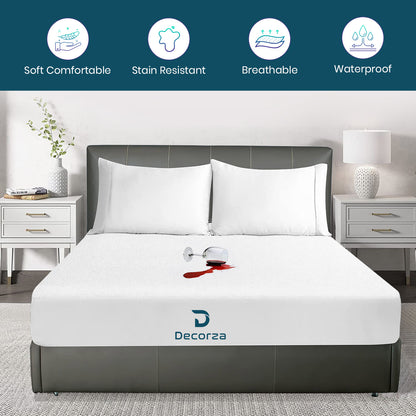 100% Cotton Organic Mattress Protector Fitted Style - Hypoallergenic Bed