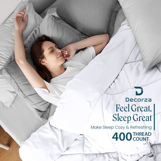 400TC 100% Organic Cotton All Season Export Quality 1pc Comforter, 300GSM, 700+ Fill Power, 45 oz Fill Weight