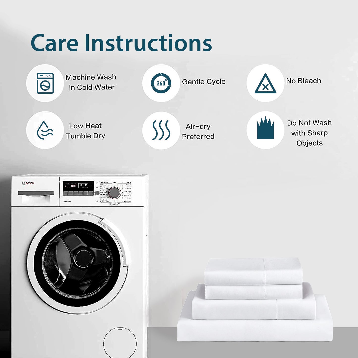 Premium Brushed Microfiber 4pc Sheet Set -18"" Deep Pocket  ( 1 Fitted , 1 Flat & 2 Pillowcases )