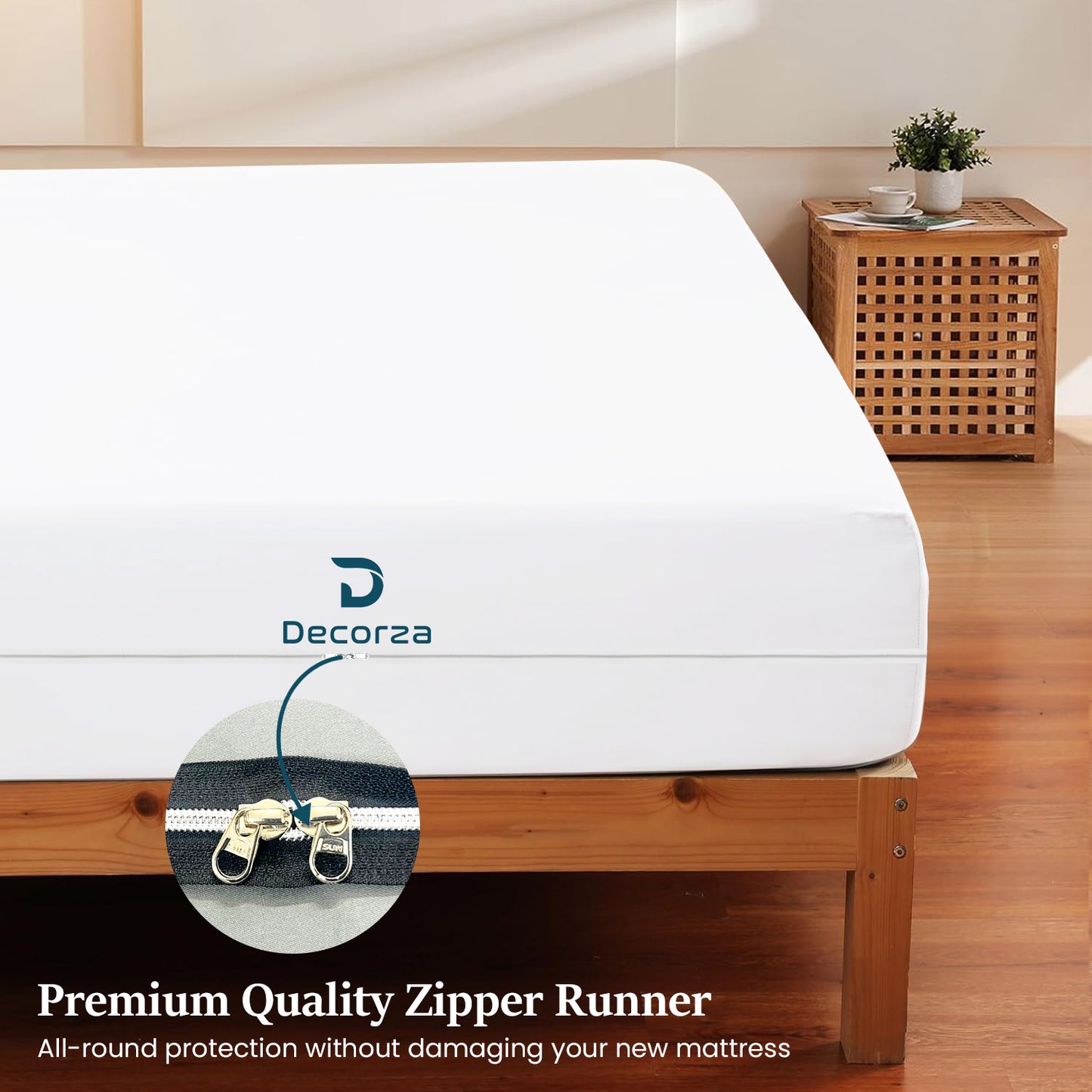 Premium Brushed Microfiber 1pc Zipper Fitted Sheet 8" Deep Pocket