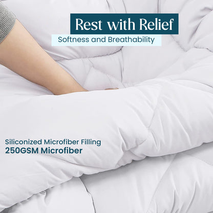 400TC 100% Organic Cotton All Season Export Quality 1pc Comforter, 300GSM, 700+ Fill Power, 45 oz Fill Weight