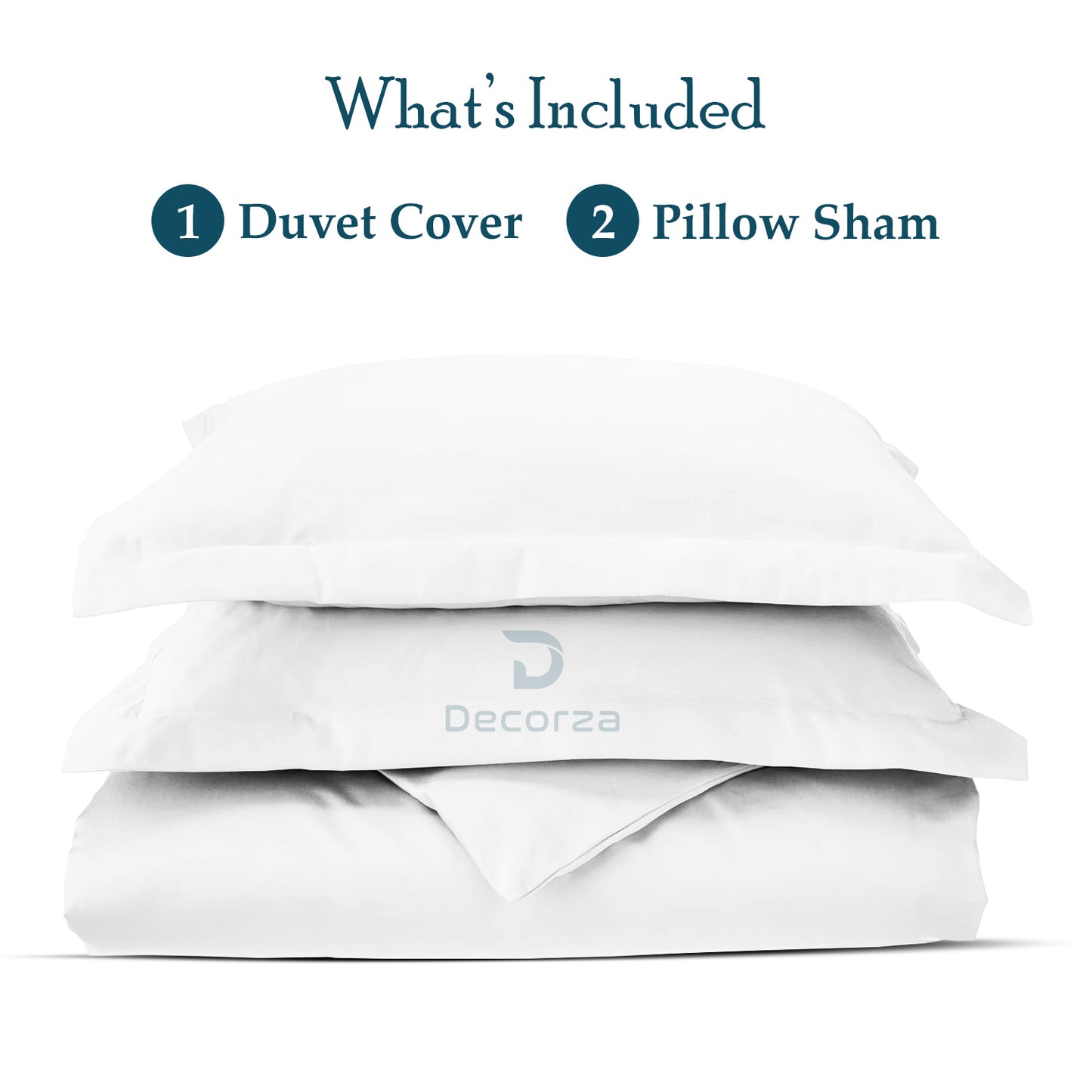 400TC 100% Organic Cotton 3pc Duvet Cover Set with Zipper Closure & Corner Ties