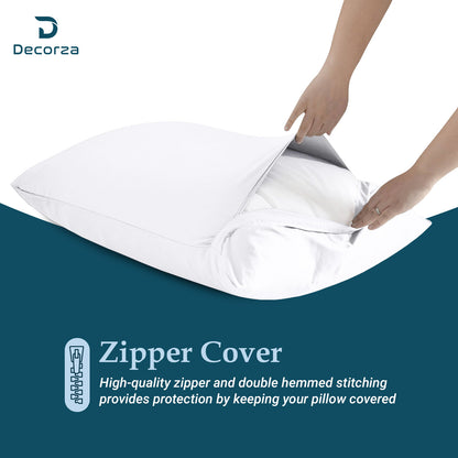 400TC 100% Organic Cotton Set of 2 Toddler/Travel Pillow Cases Zipper Closure