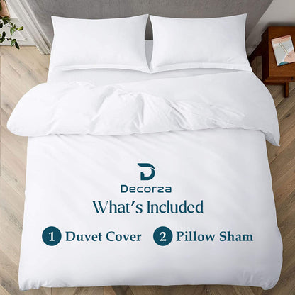 Premium Brushed Microfiber 3pc Duvet Cover Set with Zipper Closure & Corner Ties