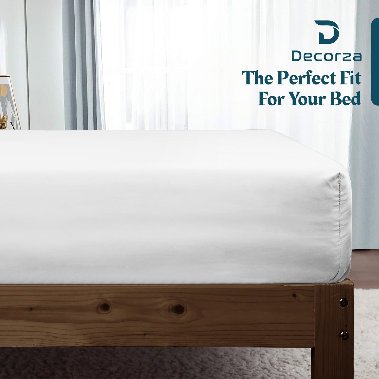 800TC 100% Organic Cotton 1pc Fitted Sheet 18" Deep Pocket