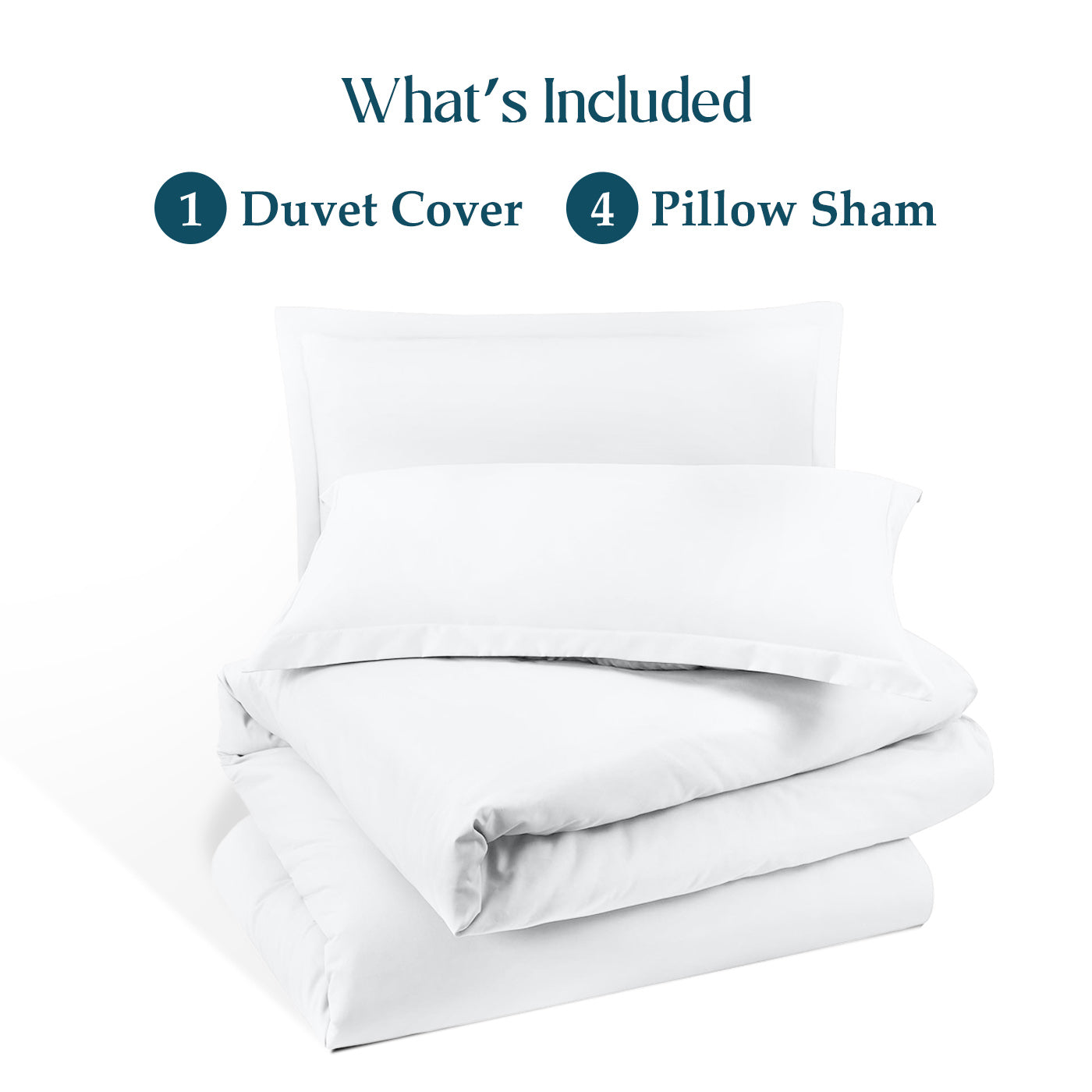 800TC 100% Organic Cotton 5pc Duvet Cover Set with Zipper Closure & Corner Ties