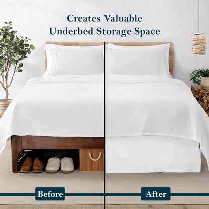 400TC 100% Organic Cotton Split Corner Pleated 1pc Bedskirt All Drop/Size