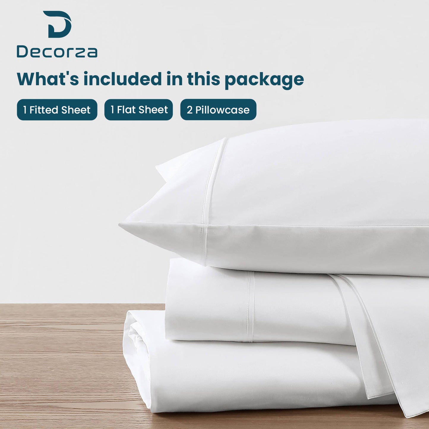 800TC 100% Organic Cotton 4pc Sheet Set -18"" Deep Pocket  ( 1 Fitted , 1 Flat & 4 Pillowcases )