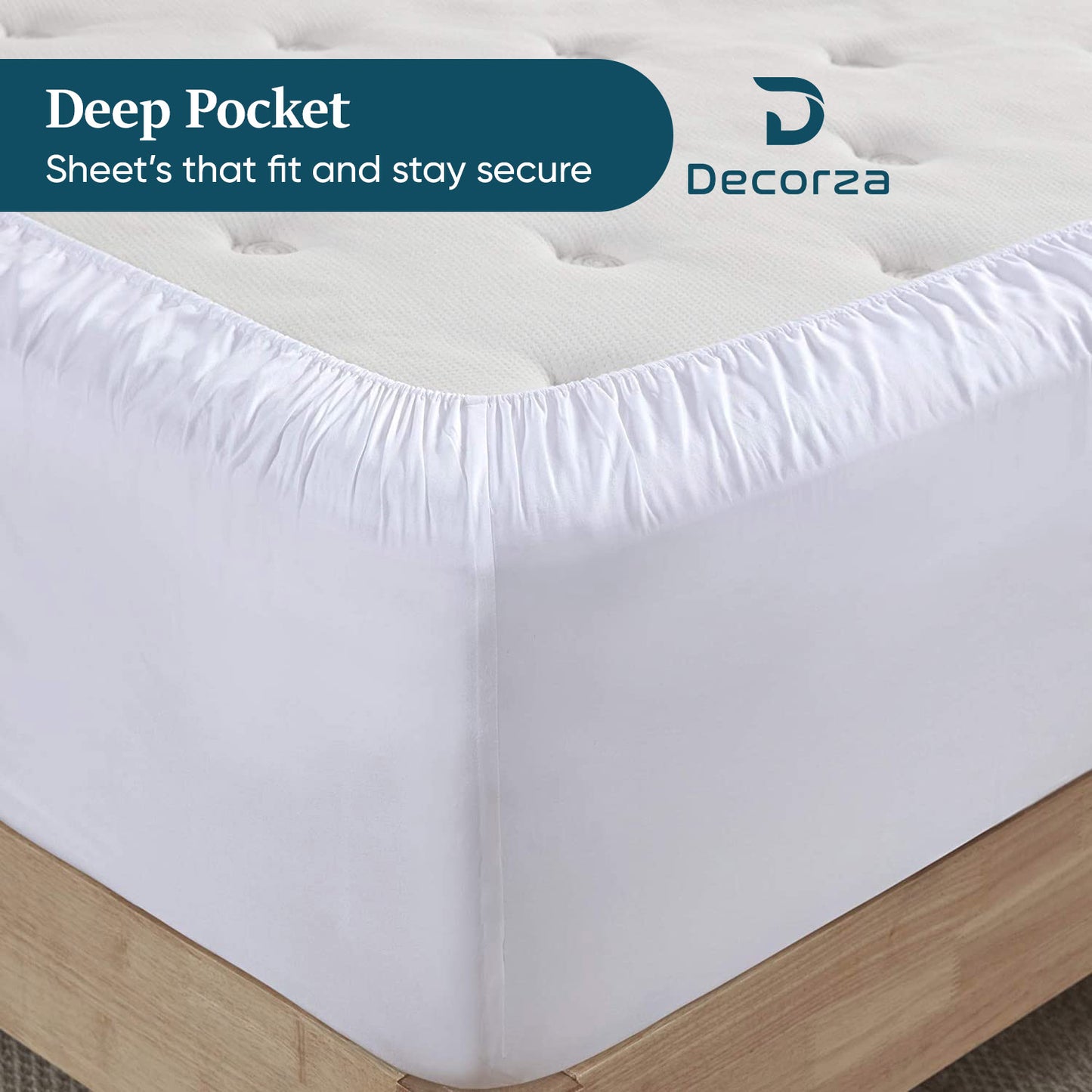 800TC 100% Organic Cotton 3pc Fitted Sheet 18" Deep Pocket ( 1 Fitted & 2 Pillowcases )