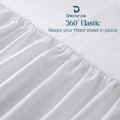 800TC 100% Organic Cotton 3pc Fitted Sheet 18" Deep Pocket ( 1 Fitted & 2 Pillowcases )