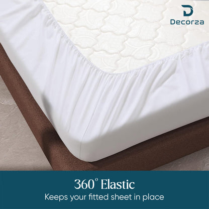 400TC 100% Organic Cotton 3pc Fitted Sheet 18" Deep Pocket ( 1 Fitted & 2 Pillowcases )