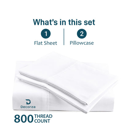 800TC 100% Organic Cotton 1pc Flat Sheet All Size/Colors ( 1 Flat & 2 Pillowcases )