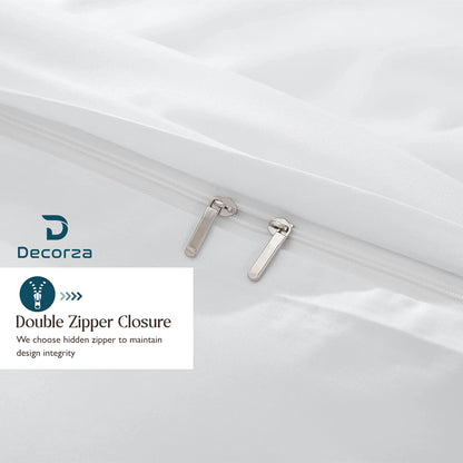 800TC 100% Organic Cotton 5pc Duvet Cover Set with Zipper Closure & Corner Ties