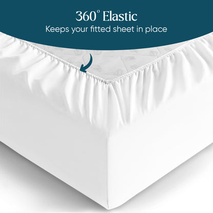 400TC 100% Organic Cotton 1pc Fitted Sheet 18" Deep Pocket