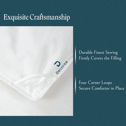 400TC 100% Organic Cotton All Season Export Quality 1pc Comforter, 300GSM, 700+ Fill Power, 45 oz Fill Weight