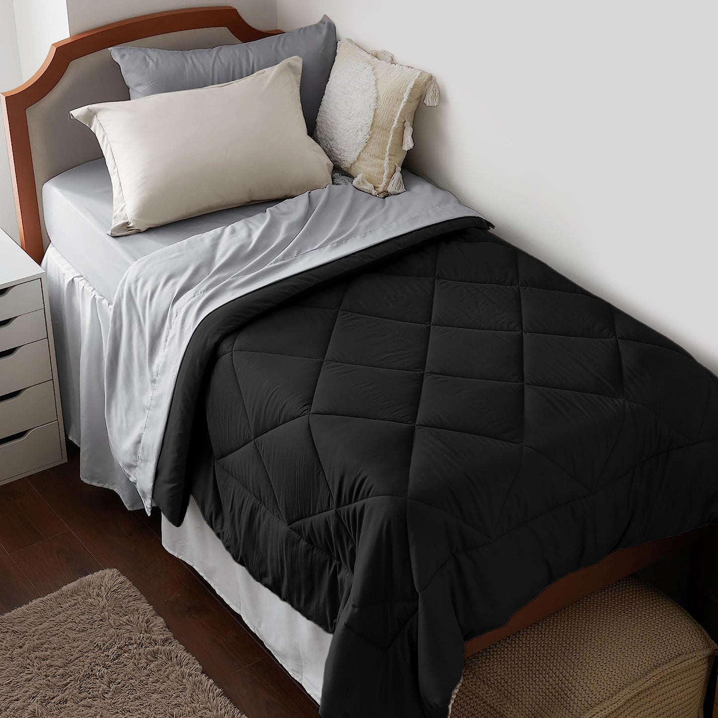 Premium Brushed Microfiber All Season Export Quality 1pc Comforter, 300GSM, 700+ Fill Power, 45 oz Fill Weight
