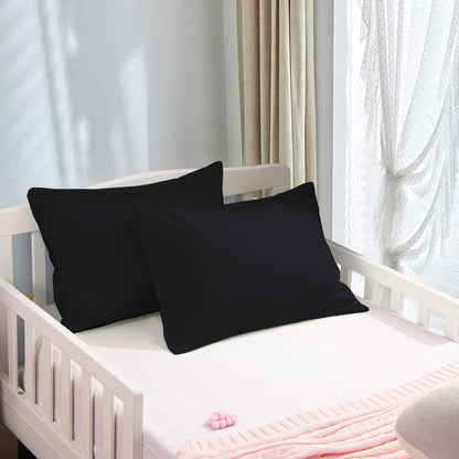 800TC 100% Organic Cotton Set of 2 Toddler/Travel Pillow Cases Zipper Closure
