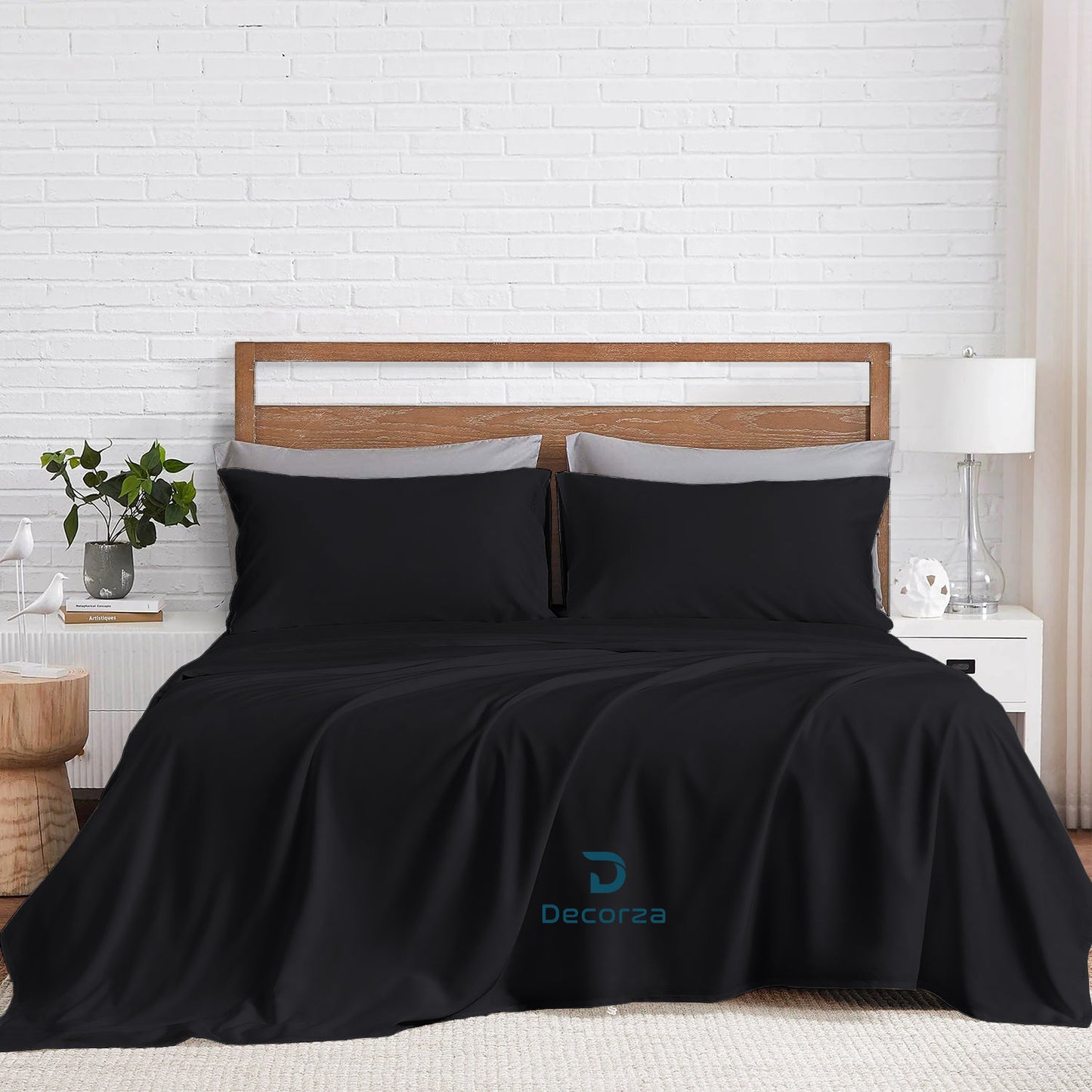 400TC 100% Organic Cotton 6pc Sheet Set -18"" Deep Pocket  ( 1 Fitted , 1 Flat & 2 Pillowcases )