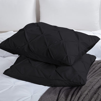 800TC 100% Organic Cotton Set of 2PC Pinch Pleated Pillow Cases Envelope Closure