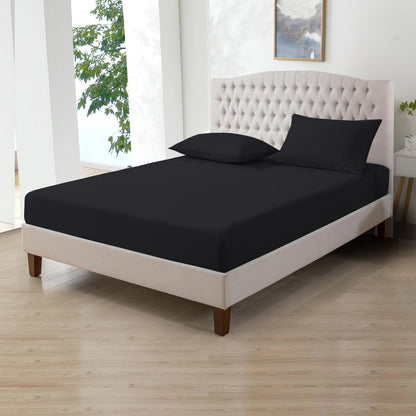 800TC 100% Organic Cotton 3pc Fitted Sheet 18" Deep Pocket ( 1 Fitted & 2 Pillowcases )