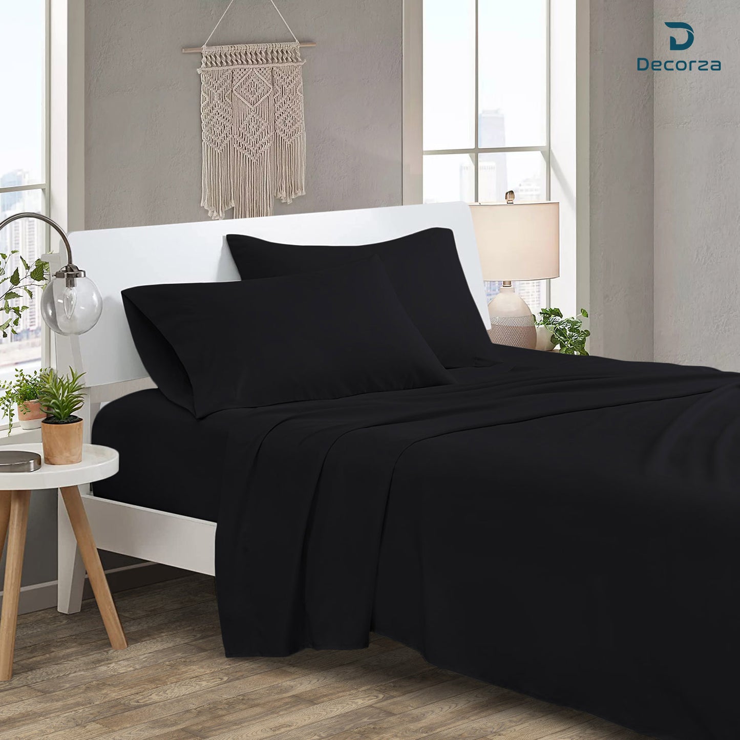 Premium Brushed Microfiber 4pc Sheet Set -18"" Deep Pocket  ( 1 Fitted , 1 Flat & 2 Pillowcases )