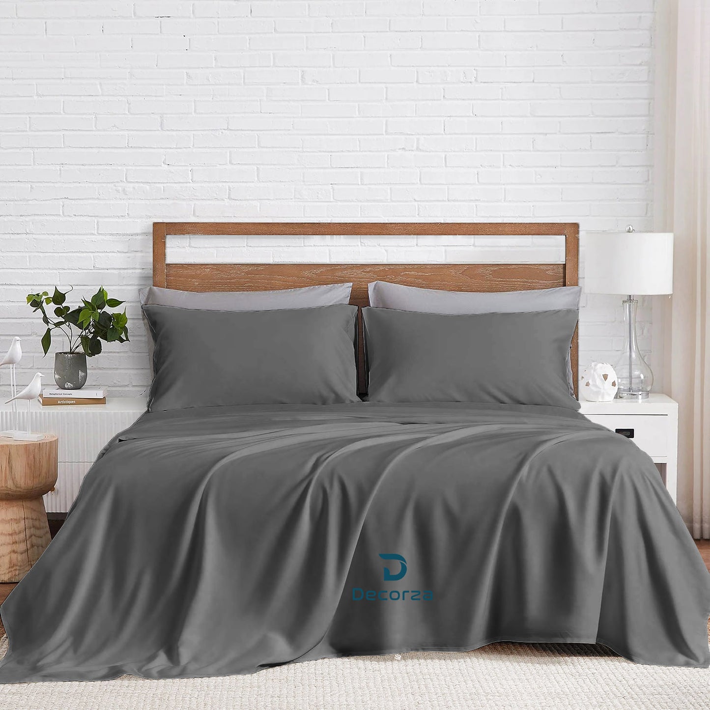 400TC 100% Organic Cotton 6pc Sheet Set -18"" Deep Pocket  ( 1 Fitted , 1 Flat & 2 Pillowcases )