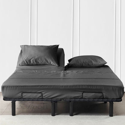 400TC 100% Organic Cotton 4pc Split Head Flex Sheet Set -18" Deep Pocket  ( 1 Fitted , 1 Flat & 4 Pillowcases )