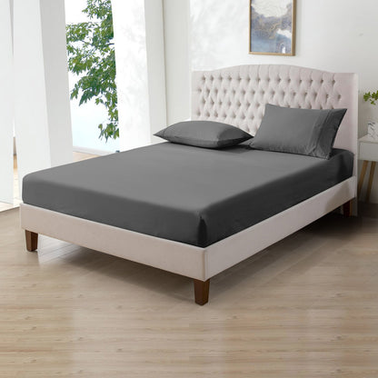 800TC 100% Organic Cotton 3pc Fitted Sheet 18" Deep Pocket ( 1 Fitted & 2 Pillowcases )
