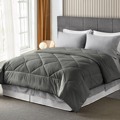 400TC 100% Organic Cotton All Season Export Quality 1pc Comforter, 300GSM, 700+ Fill Power, 45 oz Fill Weight