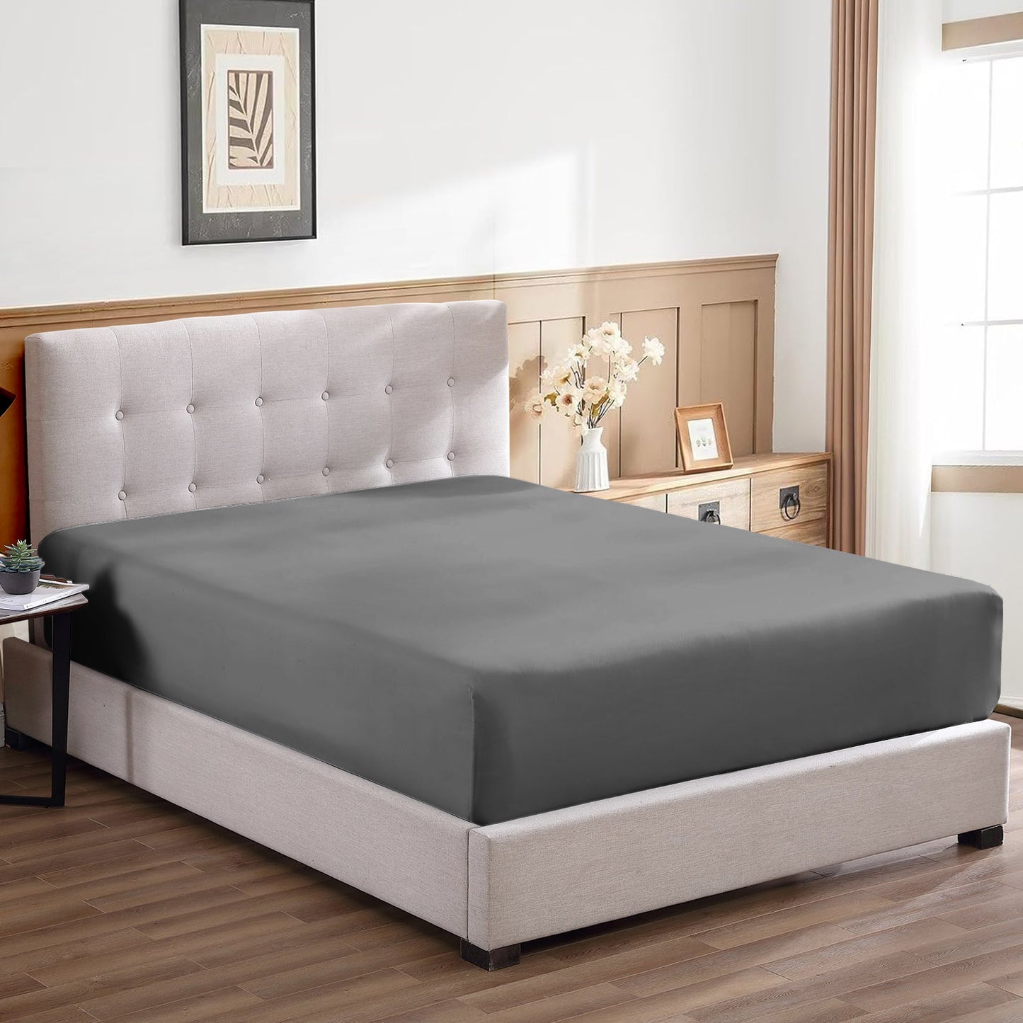800TC 100% Organic Cotton 1pc Fitted Sheet 18" Deep Pocket