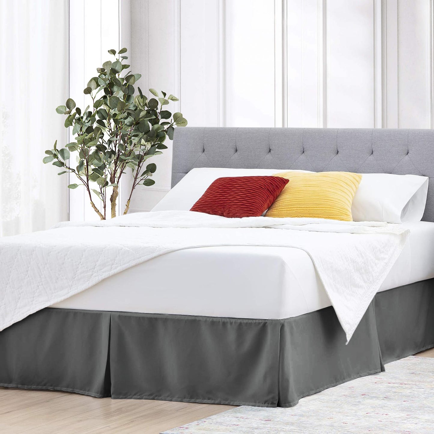 400TC 100% Organic Cotton Split Corner Pleated 1pc Bedskirt All Drop/Size