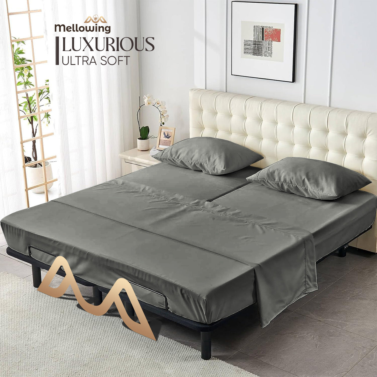 400TC 100% Organic Cotton Multi-Ruffle 1pc Bedskirt All Drop/Size