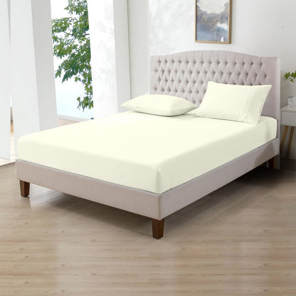 800TC 100% Organic Cotton 3pc Fitted Sheet 18" Deep Pocket ( 1 Fitted & 2 Pillowcases )