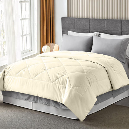 400TC 100% Organic Cotton All Season Export Quality 1pc Comforter, 300GSM, 700+ Fill Power, 45 oz Fill Weight