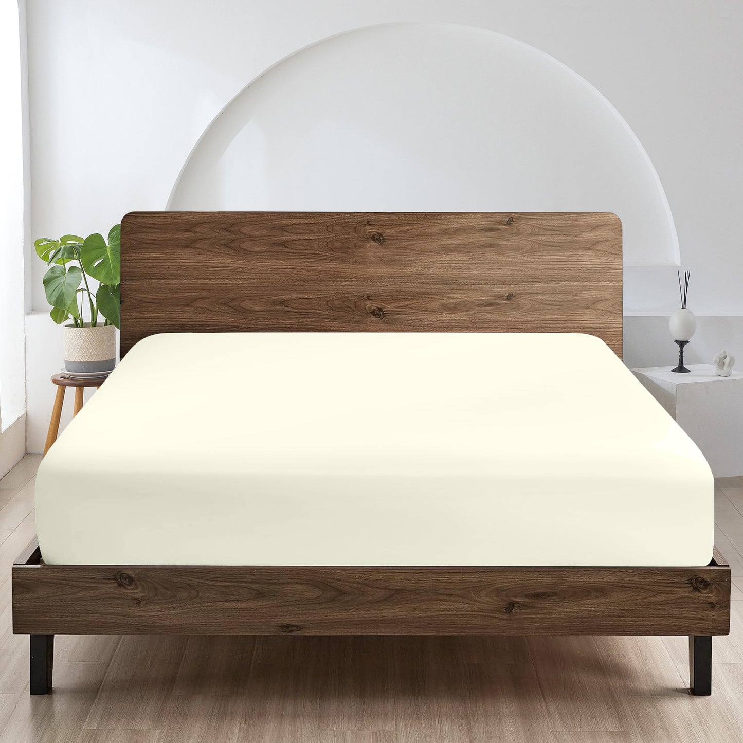 400TC 100% Organic Cotton 1pc Fitted Sheet 18" Deep Pocket