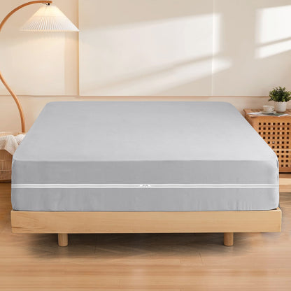 Premium Brushed Microfiber 1pc Zipper Fitted Sheet 8" Deep Pocket