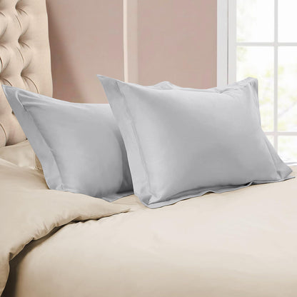 800TC 100% Organic Cotton Pillow Shams Set o f 2 - Envelope Closure
