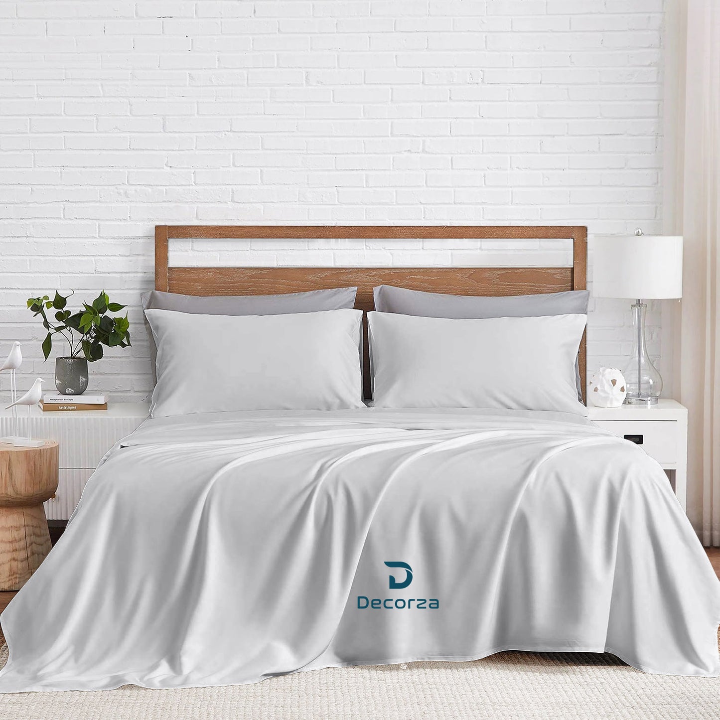 400TC 100% Organic Cotton 6pc Sheet Set -18"" Deep Pocket  ( 1 Fitted , 1 Flat & 2 Pillowcases )