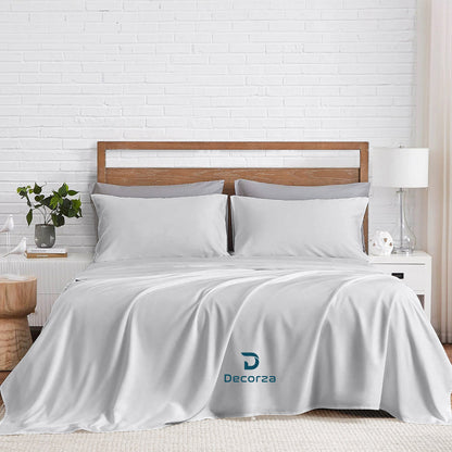 400TC 100% Organic Cotton 6pc Sheet Set -18"" Deep Pocket  ( 1 Fitted , 1 Flat & 2 Pillowcases )