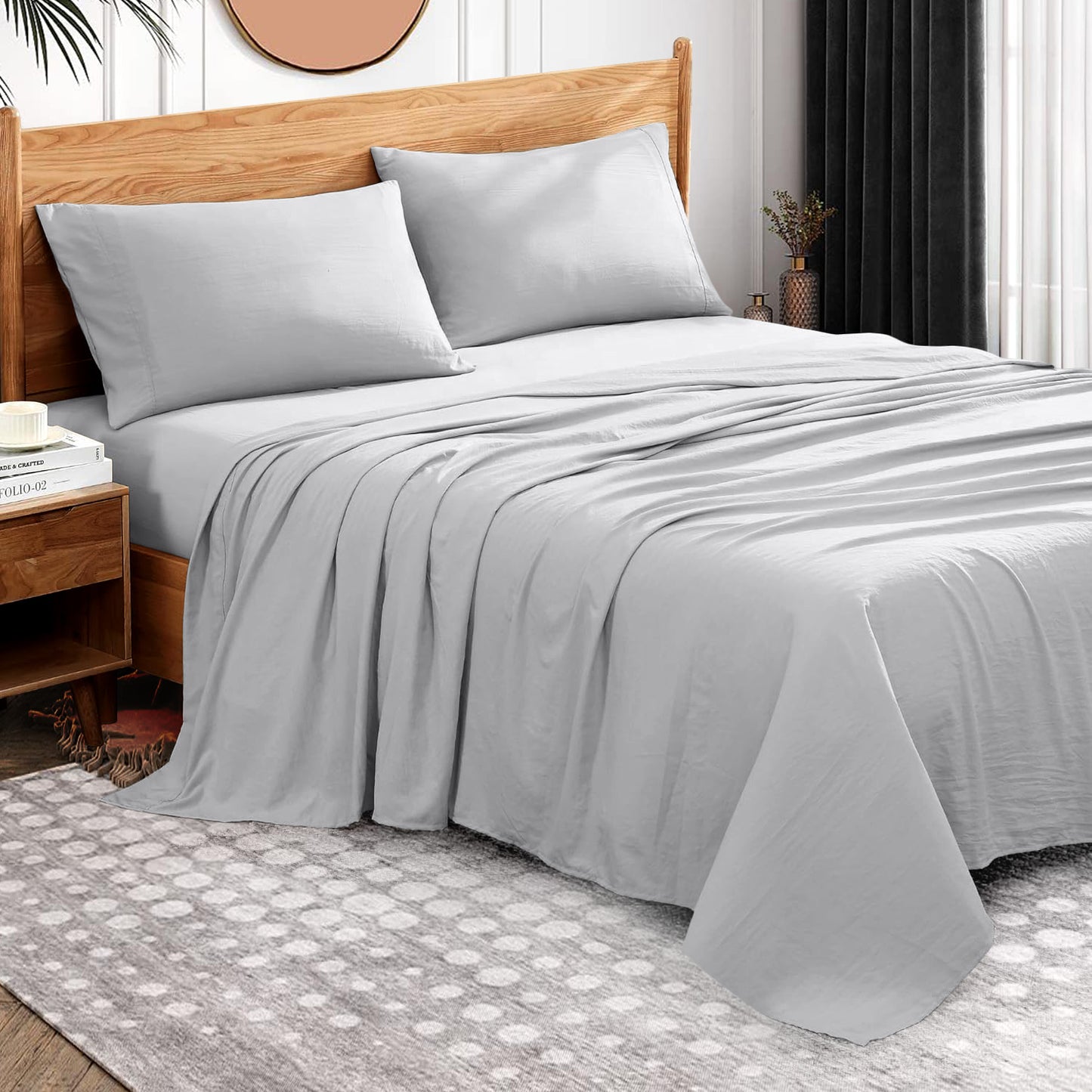 800TC 100% Organic Cotton 1pc Flat Sheet All Size/Colors ( 1 Flat & 2 Pillowcases )